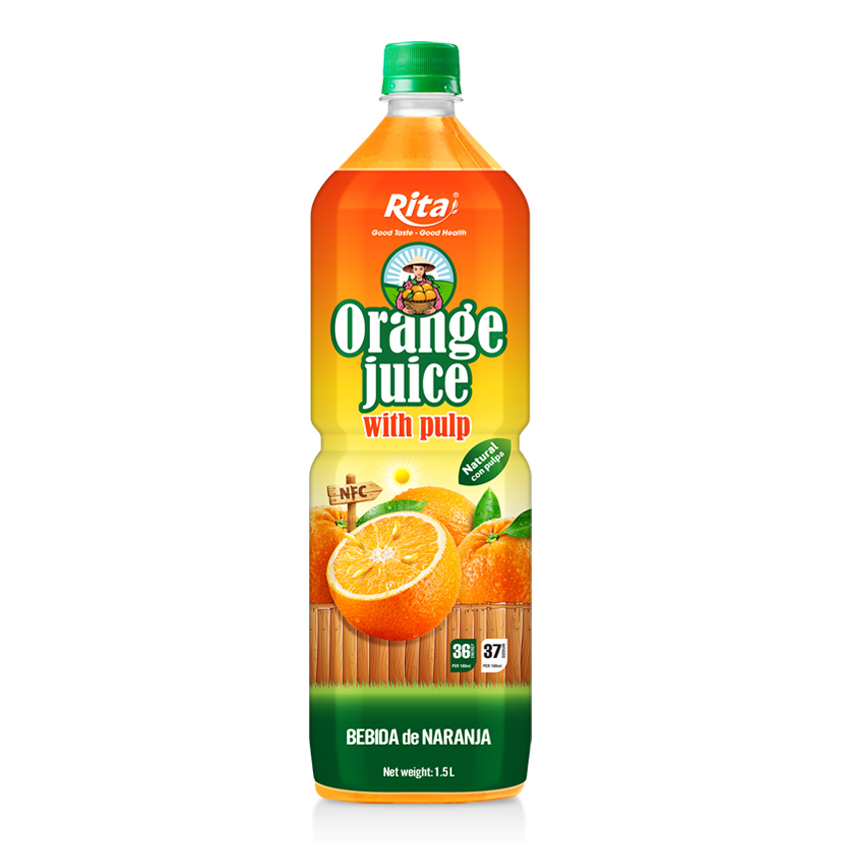 Good For Health 1.5L Pet Bottle Orange Juice With Pulp Drink